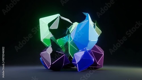 Colorful diamond illustration on black background