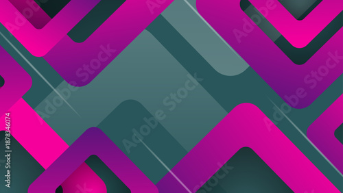 Intense pink and purple geometric square outlines stacked over a dark moody grey background texture