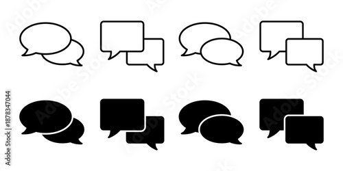 Chat Speech Bubble Icon Set for Messaging, Communication and Conversation Design