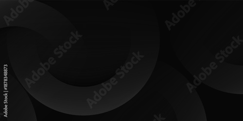 Dark black background abstract 3D geometric with wave effect decoration. Vector illustration