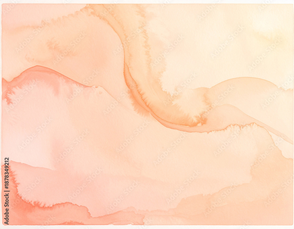 Fototapeta premium ピーチペールピンクの水彩テクスチャ/Peach pale pink watercolor texture