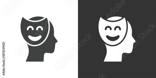 Emotional Intelligence icon. Solid glyph series icon