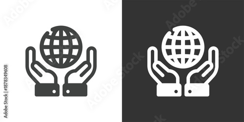 Global Responsibility icon. Solid glyph series icon