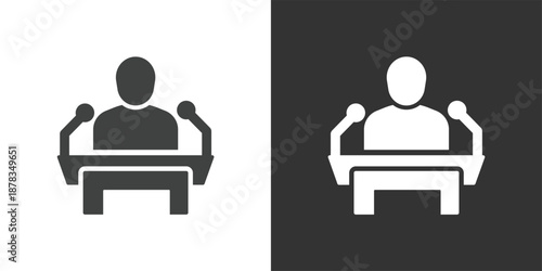 Public Speaking icon. Solid glyph series icon