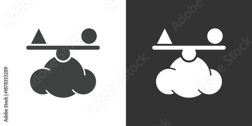 Balance of Mind and Emotions icon. Solid glyph series icon
