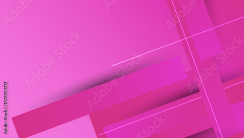 Bold pink background featuring intersecting diagonal bars and fine lines creating a energetic and modern visual texture