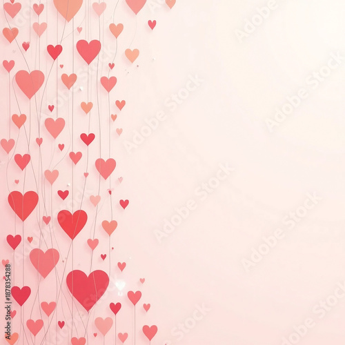 Soft Pink Abstract Waves with Subtle Heart Accents