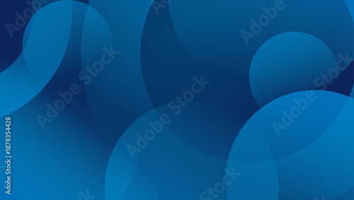 Overlapping translucent blue circles with subtle gradients creating depth and a clean glass-like aesthetic for presentations