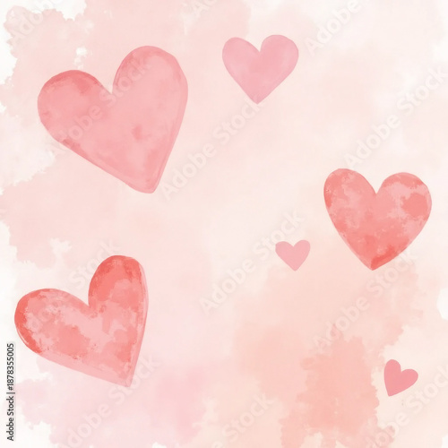 Soft Pink Abstract Waves with Subtle Heart Accents