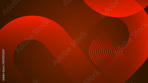 Luxurious deep red and black abstract background featuring fluid organic shapes and rhythmic parallel curved lines for a modern tech feel