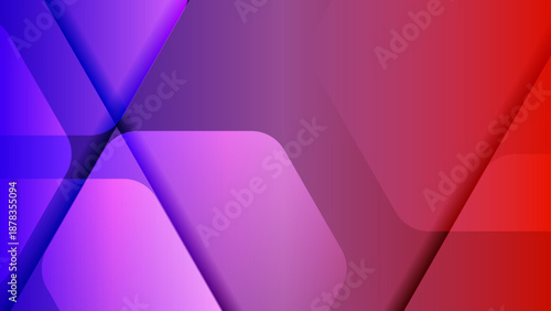 Elegant abstract background with bold purple and crimson red geometric layers creating depth through subtle shadows and color blending