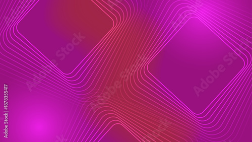 Stylish purple and magenta gradient background with glowing square shapes and thin architectural lines for creative projects
