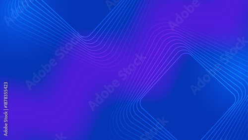 Deep blue and violet smooth gradient surface decorated with thin glowing geometric lines for professional corporate use