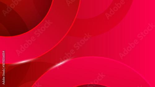 Energetic red design with thick curved shapes and subtle light streaks creating a high impact visual experience