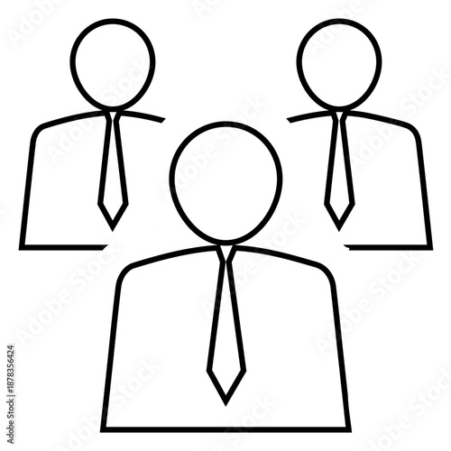 Team line icon vector for business groups. Ideal for staff collaboration, workforce outlines, partnership structures, and human resources.