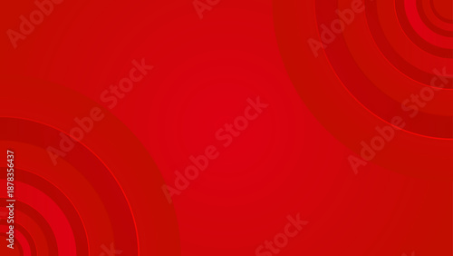 Powerful vibrant red background featuring subtle circular patterns in the corners and a clean central space for text content