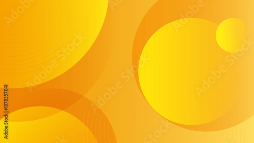 Warm yellow and orange overlapping circles with thin line patterns creating a sunny and positive abstract background for web banners