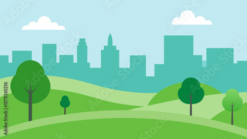 Minimal Eco City Park Vector