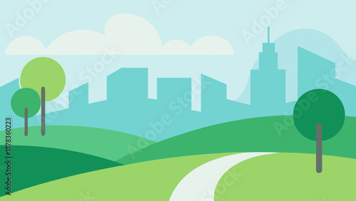 Minimal Eco City Park Vector