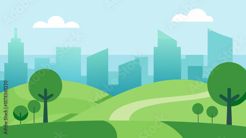 Minimal Eco City Park Vector