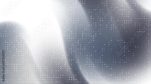 Sleek silver and grey gradient background with a refined grid of white dots mimicking metallic light