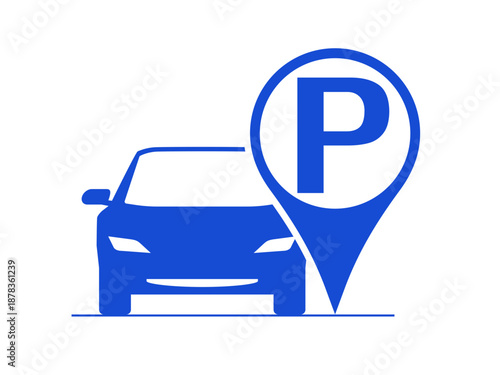 Car parking icon, for a car parking space