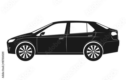 Side view of a car design icon for decoration artwork