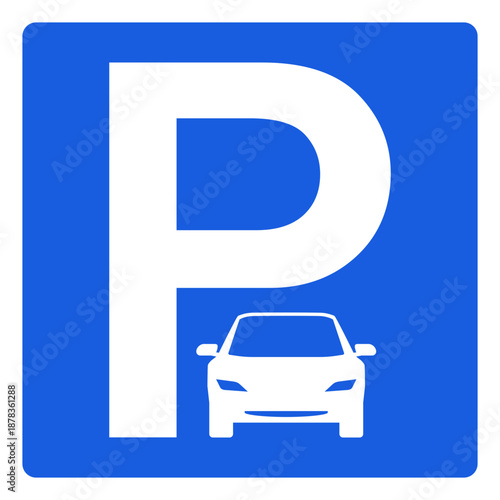 Car parking icon for a car parking space