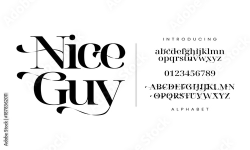 Bild auf Leinwand Nice Guy elegant serif font with luxury swashes and decorative ornaments for wed