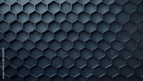 Abstract 3D Hexagon Geometric Pattern with Light and Dark Depth Effect