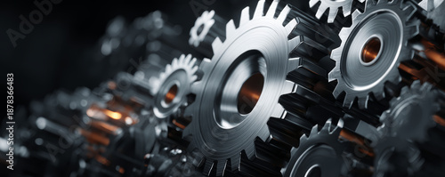 Industrial gear metal gear steel gear cogwheel machinery closeup engineering industry technology mechanical gear precision machine equipment