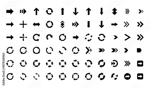 Arrow icon mega set. Flat navigation arrows vector collection