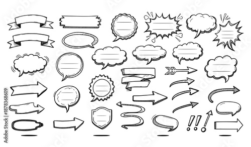 Important information labels and stickers hand drawn vector