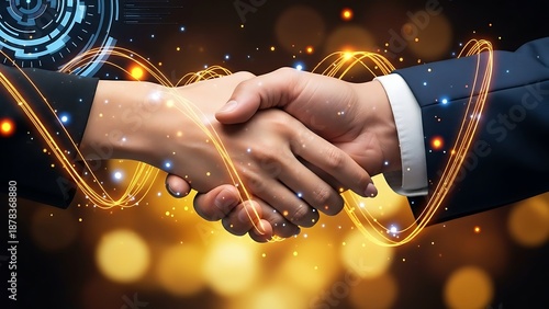 Wallpaper Mural Handshake symbolizing digital partnership and innovation Torontodigital.ca