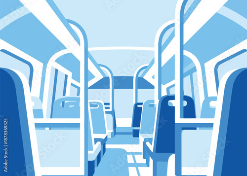 Modern Seats in Buses Illustrator Artwork Creative Design Template 