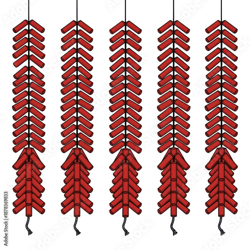 Red Leaves Hanging Decoration Strings.