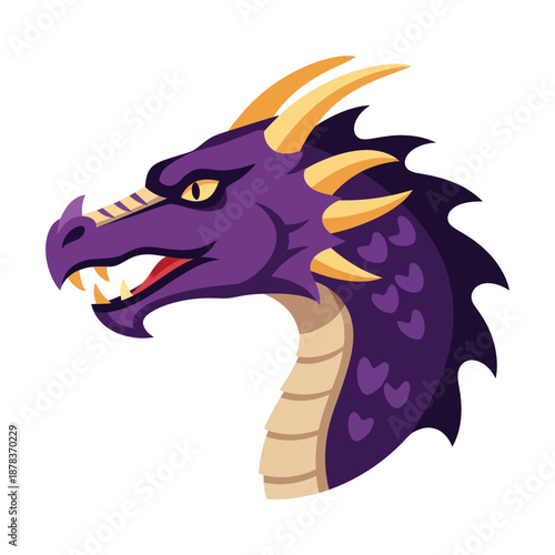 Purple Dragon Head with Open Mouth.