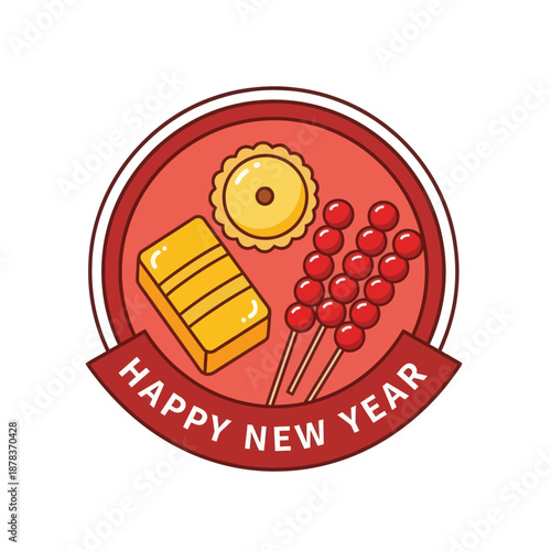 Happy New Year Greeting Card Illustration.
