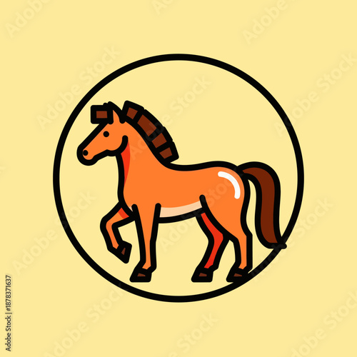 Simple Illustration of a Running Horse.