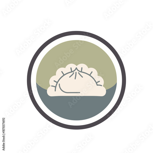 Simple Illustration of a Dumpling in Circle.
