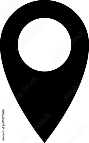 Location pin icon or map pointer symbol for navigation and GPS tracking.