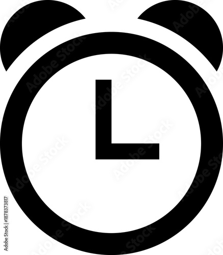 Simple black and white clock icon representing time.