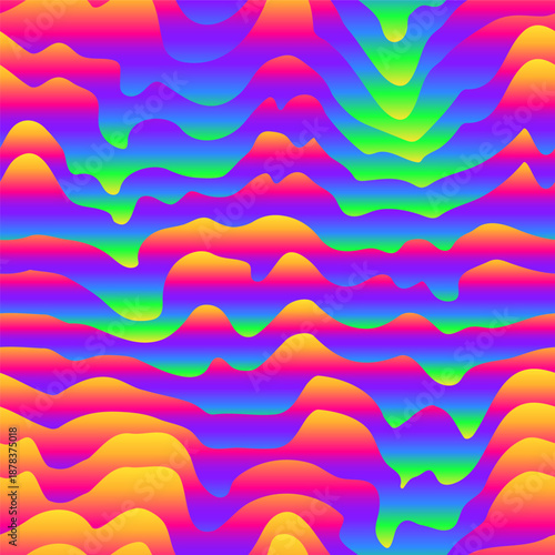 Vibrant Rainbow Liquid Gradient Seamless pattern