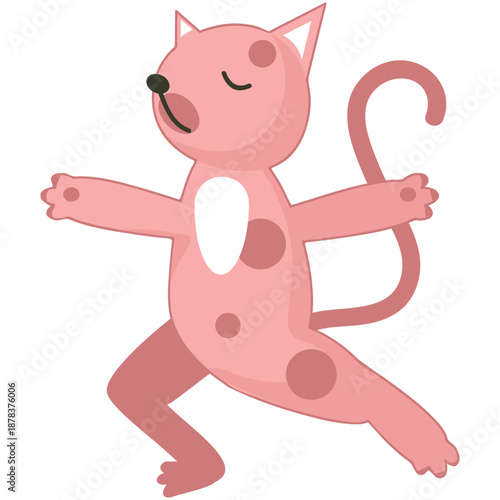 Yoga cat vector. Cute animal cartoon character illustration. Kitten doing morning workout physical exercise isolated on white background