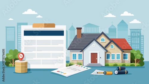 Illustration of Property Mortgage and Home Loan Documents