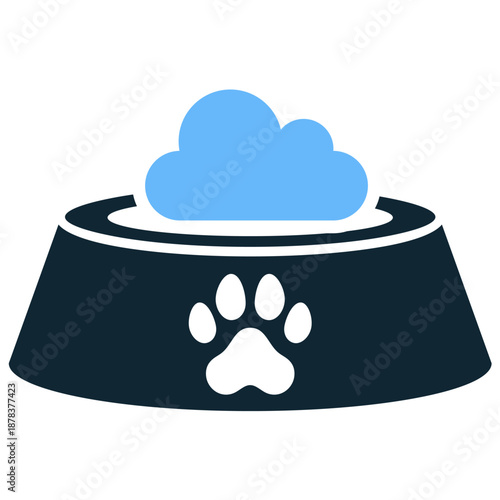 Pet food icon vector for nutrition apps. Ideal for feeding schedules, kibble bowls, hungry animals, dog and cat diet planning symbols.