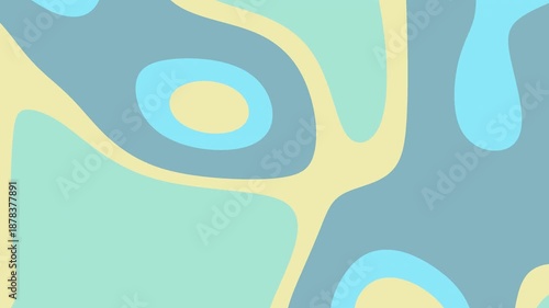 Retro Pastel colorful Abstract pastel background with flowing organic shapes in soft blue, green, and yellow tones, creating a modern, playful, and calm design suitable for creative, branding, or digi