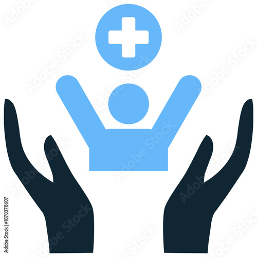 Self health icon vector for personal care. Ideal for mental wellness, individual hygiene, meditation, and taking charge of one's own body.