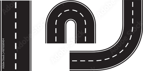 Black road and highway arch black and white road highway white background