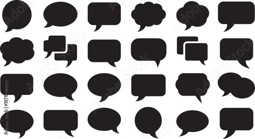 Black speech bubble white chat